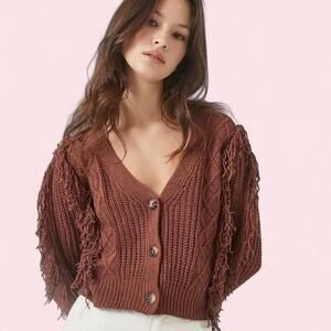 Derek heart brown cropped knit